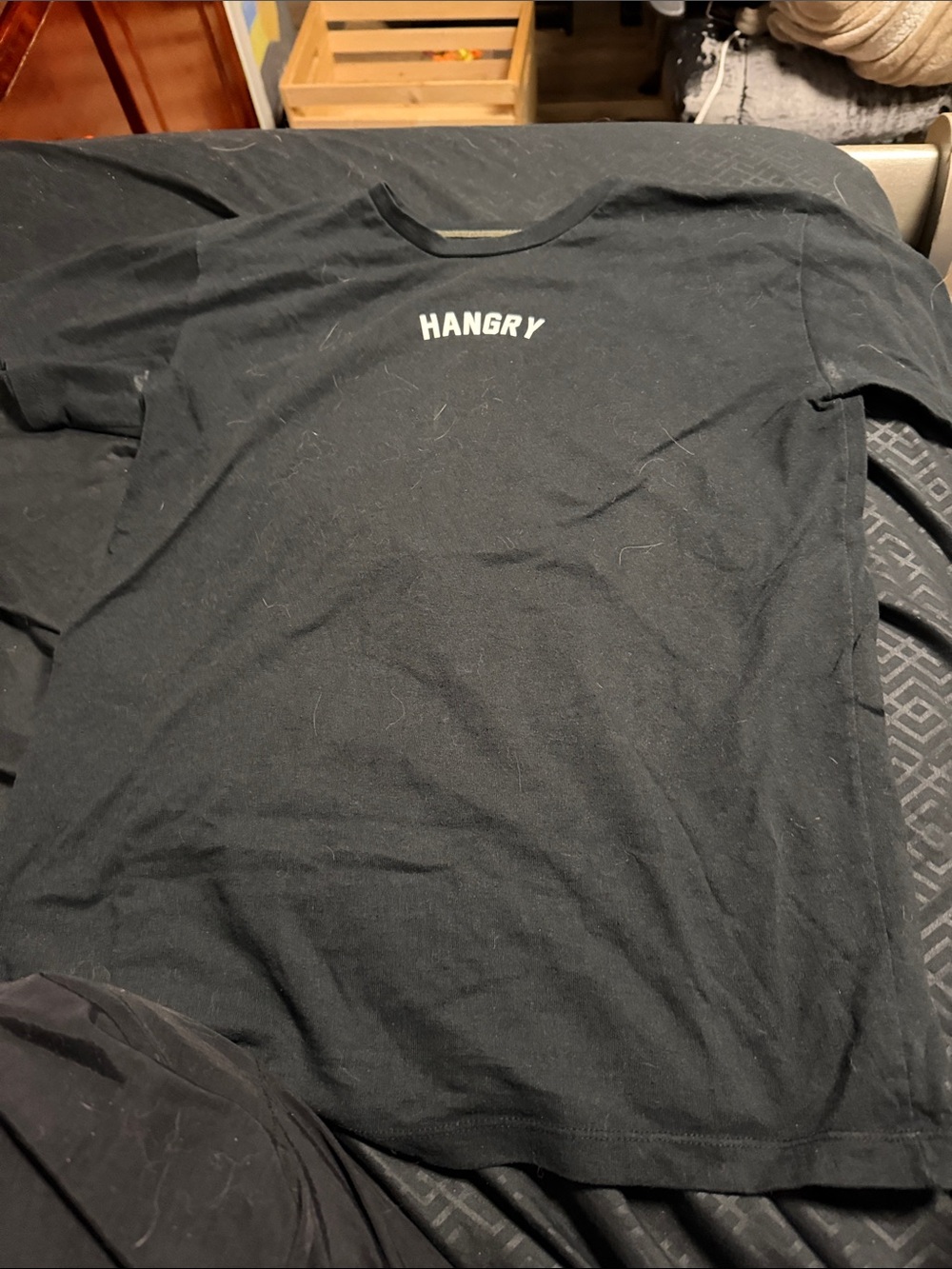 Hangry Graphic Crewneck T-Shirt - Black